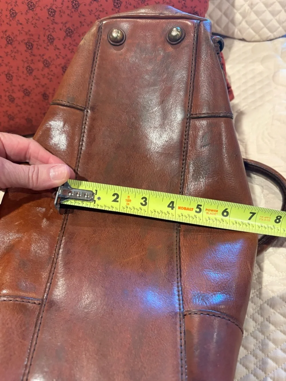 Banana Republic leather bowling-style bag or satchel